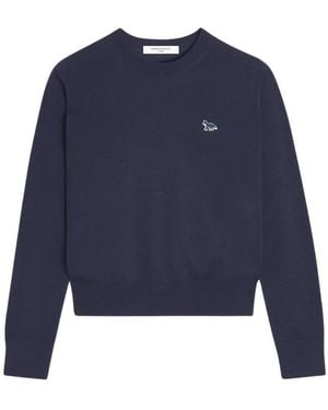 Maison Kitsuné Round-Neck Knitwear - Blue