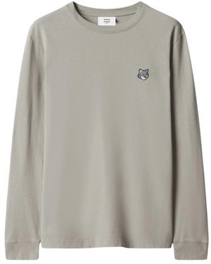Maison Kitsuné Long Sleeve T-Shirts - Grey