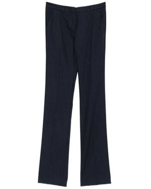 Marella Broek Met Persvouw En Riemlussen - Blauw
