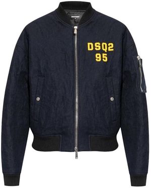 DSquared² Jacket With Logo - Blue