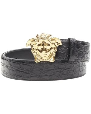 Versace Geprägter Ledergürtel Mit Verzielter Schnalle - Mettallic