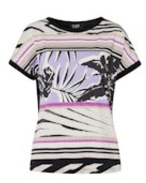 Tuzzi Bedruckte Kontrast Bluse Hemd Kollektion - Grau