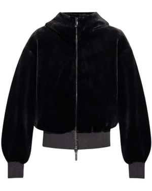 Emporio Armani Faux Fur & Shearling Jackets - Black
