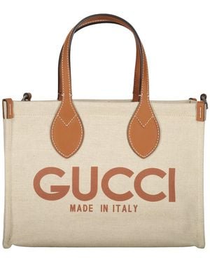 Gucci Tassen ,Katoen Medium Tote Bag - Bruin