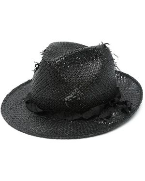 Yohji Yamamoto Sombrero con efecto envejecido - Negro