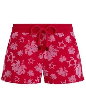 Vilebrequin Beflockte turtles heart badeshorts - Rot
