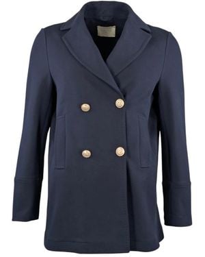 Circolo 1901 Double-Breasted Coats - Blue