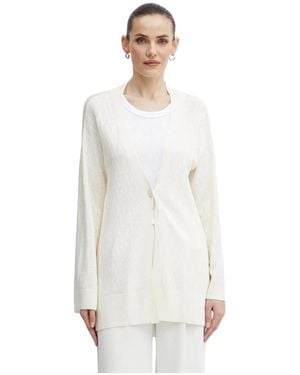 ARMANI EXCHANGE Truien & Vesten ,Gebreide Cardigan Met Wijde Zoom En Lange Mouwen - Wit