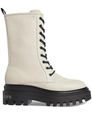Calvin Klein Lace-Up Boots - Natural