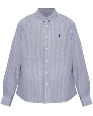 Ami Paris Overhemden ,Blauw ,Katoen Gestreept Overhemd