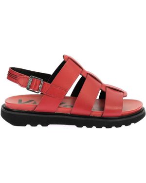Kickers Schoenen ,Rood ,Leer Comfort Sandalen Neosinead