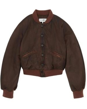 MM6 by Maison Martin Margiela Bruine Ballonmouw Buitenkleding Jas