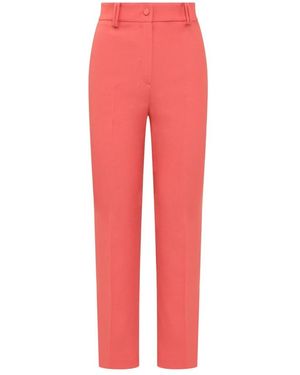 Hebe Studio Broeken ,Oranje ,Leer Tailored High-Waisted Broeken - Rood