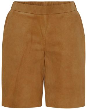 Notyz Korte Broeken ,Bruin ,Suède Suède Bermuda Shorts