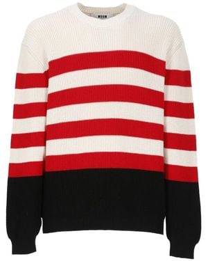 MSGM Round-Neck Knitwear - Red