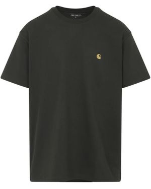 Carhartt Chase Grünes Baumwoll-T-Shirt - Schwarz