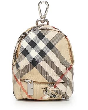 Burberry Accessoires ,Katoen Check Rugzak Charm - Metallic