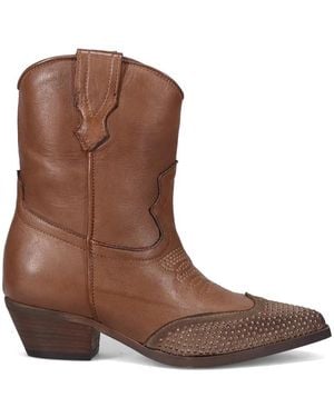 Zoe Cowboy & Biker Boots - Brown