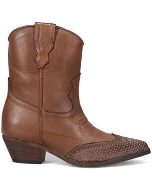 Zoe Cowboy & Biker Boots - Brown