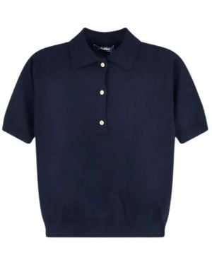 Max Mara Tops ,Blauw ,Wol Smmpomposa Maglia Canottiera Top