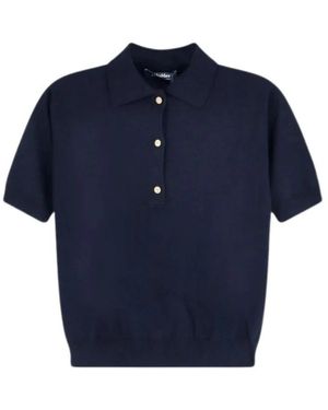 Max Mara Tops ,Blauw ,Wol Smmpomposa Maglia Canottiera Top