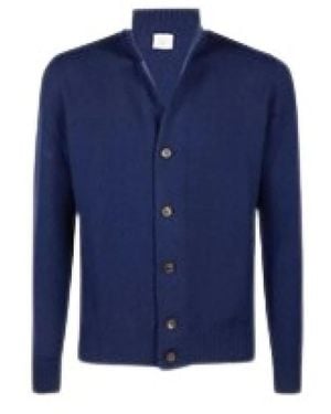 Eleventy Truien & Vesten ,Blauw ,Maglia Cardigan