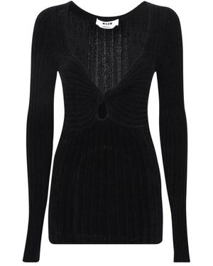 MSGM Long Sleeve Tops - Black
