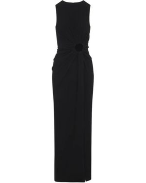 Sportmax Spxsaletta – Long Stretch Jersey Dress With Draping And Cut-Out - Black