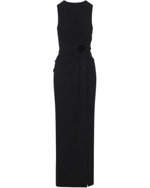 Sportmax Spxsaletta – Long Stretch Jersey Dress With Draping And Cut-Out - Black