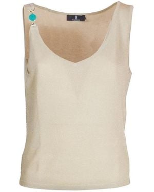 Fracomina Sleeveless Tops - Natural