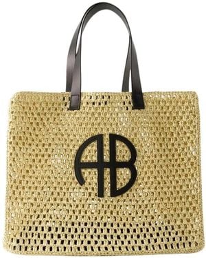 Anine Bing Tassen ,Leer Large Rio Tote - Metallic