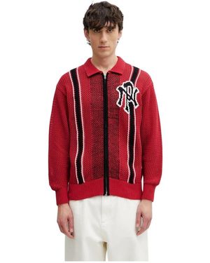 No Problemo Nyp Sports Häkel-Strickjacke - Rot