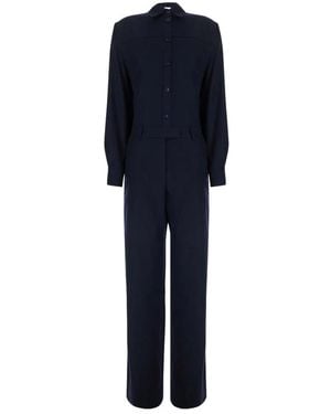 PT Torino Jumpsuit Met V-Hals En Lange Mouwen - Blauw