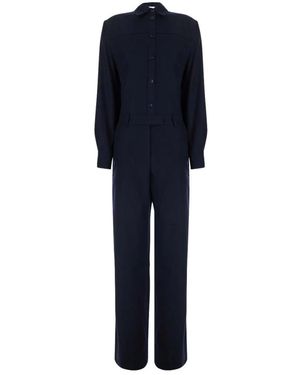 PT Torino V-Ausschnitt Jumpsuit Mit Langen Ärmeln - Blau