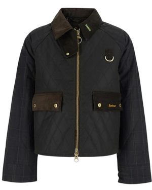 Barbour Tartan Quilted Spey Wax Jacket - Zwart