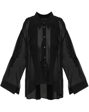 AllSaints Minna Sheer Frill Shirt - Zwart