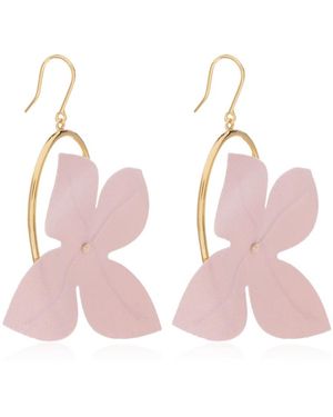 Marni Poplin Flower Hook Earrings - Pink