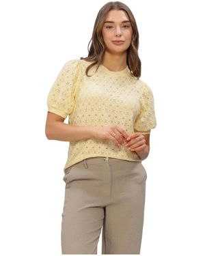 Object Overhemden ,Geel ,Polyester Objlaila/Re Top 10 - Naturel