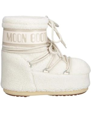 Moon Boot Schoenen ,Wit ,Leer Mb Icon Low Fleece