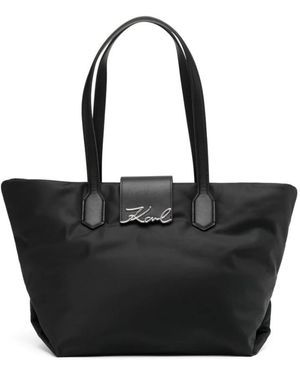 Karl Lagerfeld Tote Signature M Nylon - Schwarz