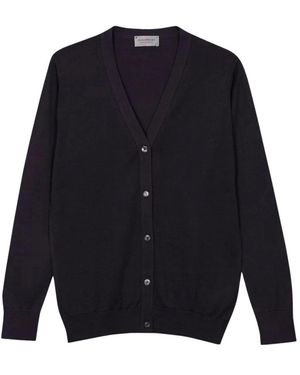John Smedley Yasmin V-Neck Cardigan - Blauw