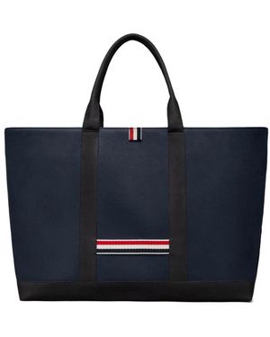 Thom Browne Tassen ,Blauw ,Blauwe Trekkoordtas Met Rwb-Streep