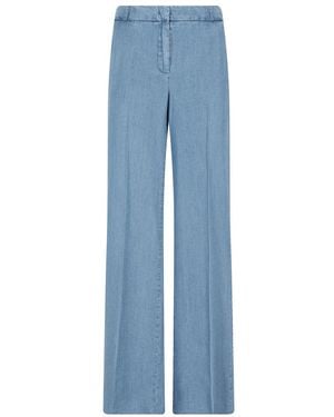 Kiltie Wide Trousers - Azul