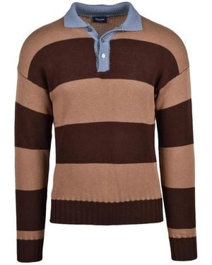 Drumohr V-Neck Knitwear - Brown