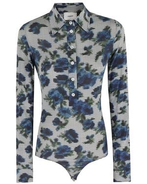 Coperni Blauer All Over Print Bodysuit Shirt