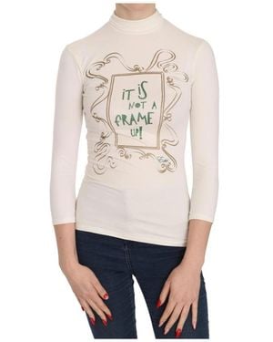 Exte Elegantes Weißes Crew Neck Top