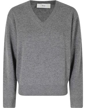 DUNST Kaschmir-Pullover Mit V-Ausschnitt - Grau