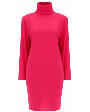 Saint Laurent Kleedjes ,Roze ,Jurk Met Hoge Hals En Lange Mouwen