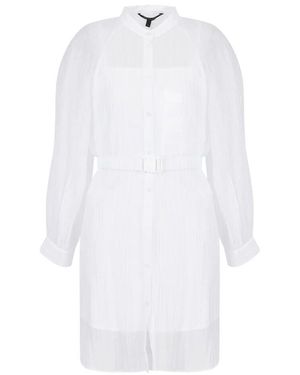 ARMANI EXCHANGE Weißes Optik Kleid Mit Stehkragen