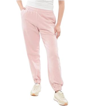 Versace Gebürstete Baumwoll-Sweatpants Mit Bündchen - Pink